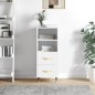 vidaXL Aparador de madera contrachapada blanco brillante 34,5x34x90 cm vidaXL Aparador de madera contrachapada blanco brillante 34,5x34x90 cm