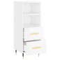 vidaXL Aparador de madera contrachapada blanco brillante 34,5x34x90 cm vidaXL Aparador de madera contrachapada blanco brillante 34,5x34x90 cm
