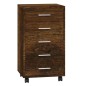 vidaXL Cajonera con ruedas madera contrachapada roble ahumado vidaXL Cajonera con ruedas madera contrachapada roble ahumado