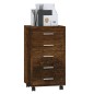vidaXL Cajonera con ruedas madera contrachapada roble ahumado vidaXL Cajonera con ruedas madera contrachapada roble ahumado