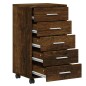 vidaXL Cajonera con ruedas madera contrachapada roble ahumado vidaXL Cajonera con ruedas madera contrachapada roble ahumado