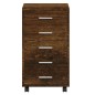 vidaXL Cajonera con ruedas madera contrachapada roble ahumado vidaXL Cajonera con ruedas madera contrachapada roble ahumado