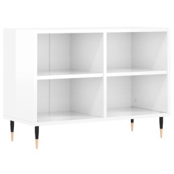 vidaXL Mueble de TV madera de ingeniería blanco brillo 69,5x30x50 cm