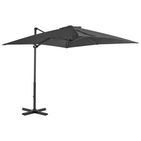 vidaXL Sombrilla voladiza con poste aluminio gris antracita 250x250 cm