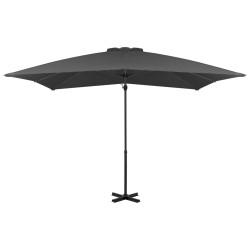 vidaXL Sombrilla voladiza con poste aluminio gris antracita 250x250 cm