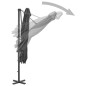 vidaXL Sombrilla voladiza con poste aluminio gris antracita 250x250 cm