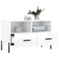 vidaXL Mueble de TV madera contrachapada blanco brillo 80x36x50 cm vidaXL Mueble de TV madera contrachapada blanco brillo 80x36x50 cm