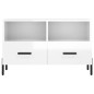 vidaXL Mueble de TV madera contrachapada blanco brillo 80x36x50 cm vidaXL Mueble de TV madera contrachapada blanco brillo 80x36x50 cm