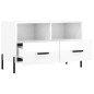 vidaXL Mueble de TV madera contrachapada blanco brillo 80x36x50 cm vidaXL Mueble de TV madera contrachapada blanco brillo 80x36x50 cm