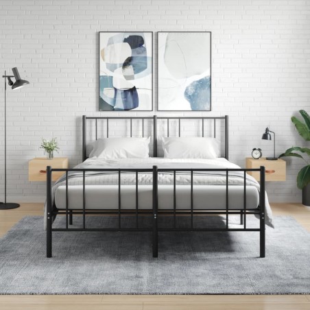 vidaXL Mesitas de noche de pared 2 uds color roble Sonoma 35x35x20 cm