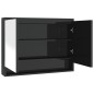 vidaXL Armario de baño con espejo MDF negro brillante 80x15x60 cm vidaXL Armario de baño con espejo MDF negro brillante 80x15x60 cm