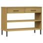 vidaXL Armario consola patas de metal madera maciza pino marrón OSLO vidaXL Armario consola patas de metal madera maciza pino marrón OSLO
