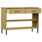 vidaXL Armario consola patas de metal madera maciza pino marrón OSLO vidaXL Armario consola patas de metal madera maciza pino marrón OSLO