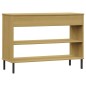 vidaXL Armario consola patas de metal madera maciza pino marrón OSLO vidaXL Armario consola patas de metal madera maciza pino marrón OSLO