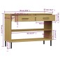 vidaXL Armario consola patas de metal madera maciza pino marrón OSLO vidaXL Armario consola patas de metal madera maciza pino marrón OSLO