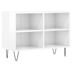 vidaXL Mueble de TV madera de ingeniería blanco brillo 69,5x30x50 cm