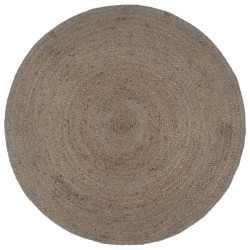 vidaXL Alfombra de yute tejida a mano redonda gris 240 cm