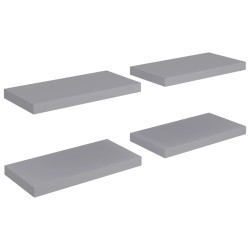 vidaXL Estantes flotantes de pared 4 uds MDF gris 50x23x3,8 cm