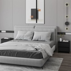 vidaXL Mesitas de noche 2 uds madera ingeniería negro 45x34,5x44,5 cm
