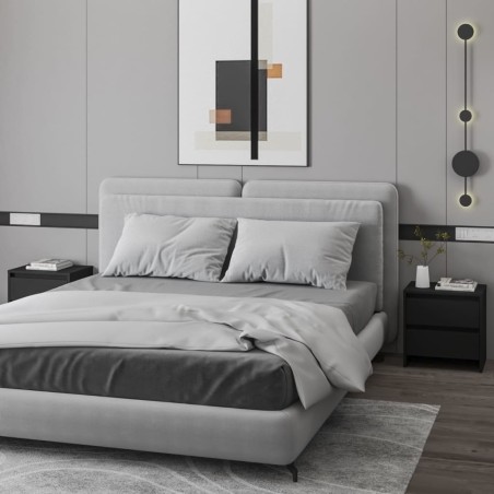 vidaXL Mesitas de noche 2 uds madera ingeniería negro 45x34,5x44,5 cm