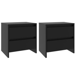 vidaXL Mesitas de noche 2 uds madera ingeniería negro 45x34,5x44,5 cm