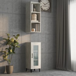 vidaXL Armario pared madera contrachapada gris hormigón 34,5x32,5x90cm