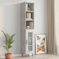 vidaXL Armario pared madera contrachapada gris hormigón 34,5x32,5x90cm