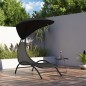 vidaXL Tumbona con toldo acero y tela color negro 167x80x195 cm vidaXL Tumbona con toldo acero y tela color negro 167x80x195 cm