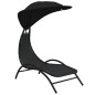 vidaXL Tumbona con toldo acero y tela color negro 167x80x195 cm vidaXL Tumbona con toldo acero y tela color negro 167x80x195 cm