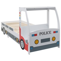 vidaXL Cama infantil forma de coche de policía y escritorio 90x200 cm 