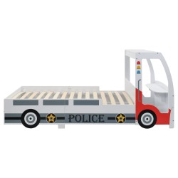 vidaXL Cama infantil forma de coche de policía y escritorio 90x200 cm 