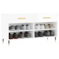 vidaXL Banco zapatero madera de ingeniería blanco brillo 102x35x55 cm vidaXL Banco zapatero madera de ingeniería blanco brillo 102x35x55 cm