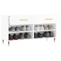 vidaXL Banco zapatero madera de ingeniería blanco brillo 102x35x55 cm vidaXL Banco zapatero madera de ingeniería blanco brillo 102x35x55 cm