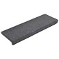 vidaXL Alfombras de peldaños de escalera 15 uds gris oscuro 65x21x4 cm