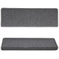 vidaXL Alfombras de peldaños de escalera 15 uds gris oscuro 65x21x4 cm