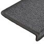vidaXL Alfombras de peldaños de escalera 15 uds gris oscuro 65x21x4 cm