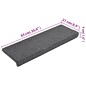 vidaXL Alfombras de peldaños de escalera 15 uds gris oscuro 65x21x4 cm