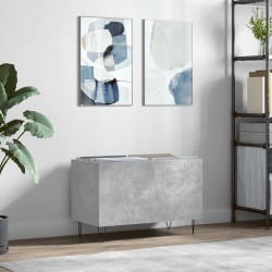 vidaXL Mueble discos madera contrachapada gris hormigón 74,5x38x48 cm