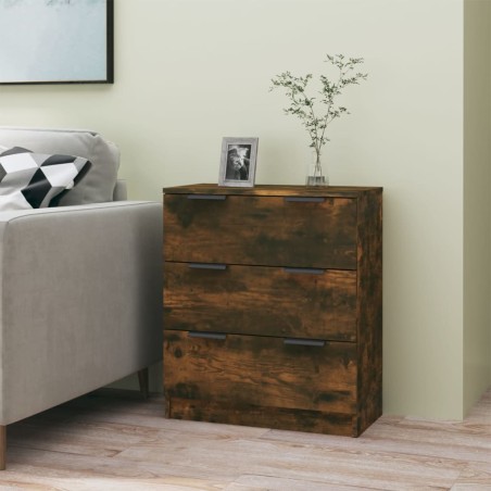 vidaXL Aparador madera contrachapada color roble ahumado 60x30x70 cm