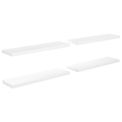 vidaXL Estante flotante de pared 4 uds MDF blanco brillo 90x23,5x3,8cm