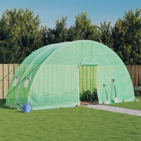 vidaXL Invernadero con estructura de acero verde 12 m² 6x2x2,85 m