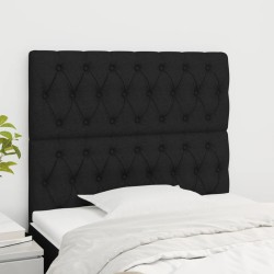 vidaXL Cabeceros 2 unidades de tela negro 100x7x78/88 cm