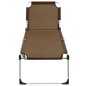 vidaXL Tumbona plegable alta para mayores aluminio marrón vidaXL Tumbona plegable alta para mayores aluminio marrón