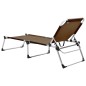 vidaXL Tumbona plegable alta para mayores aluminio marrón vidaXL Tumbona plegable alta para mayores aluminio marrón