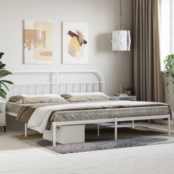 vidaXL Estructura de cama con cabecero metal blanca 200x200 cm