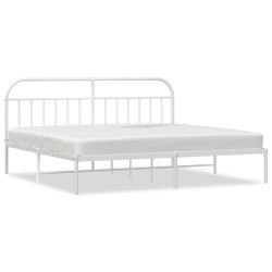 vidaXL Estructura de cama con cabecero metal blanca 200x200 cm