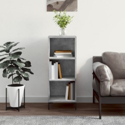 vidaXL Aparador de madera de ingeniería gris hormigón 34,5x32,5x90 cm