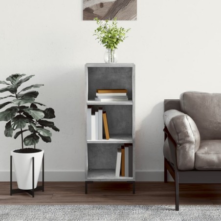 vidaXL Aparador de madera de ingeniería gris hormigón 34,5x32,5x90 cm