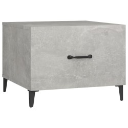vidaXL Mesa de centro con patas de metal gris hormigón 50x50x40 cm