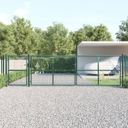vidaXL Puerta de malla de jardín acero galvanizado verde 500x175 cm